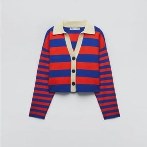 Zara striped polo cardigan